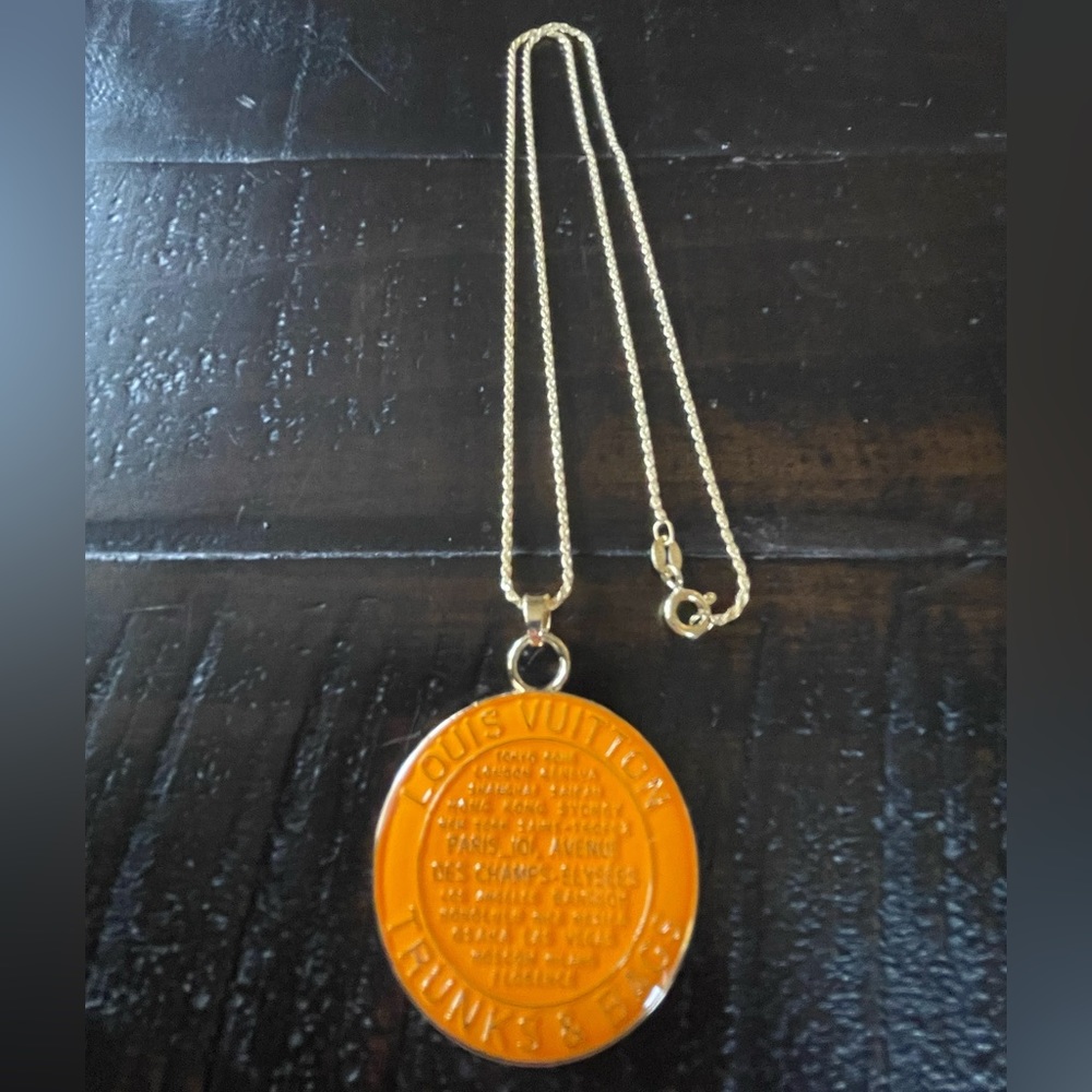 Authentic Orange Trunks & Bag Charm Necklace